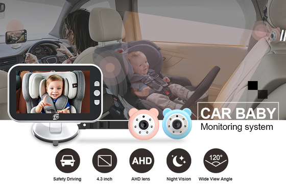 4,3 inch kleurenmonitor baby auto spiegel camera voeding 9V - 24V