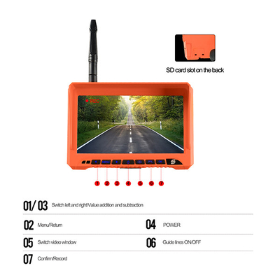 720P H.264 HD RV draadloze back-upcamerakit met 7 inch monitor oranje kleur